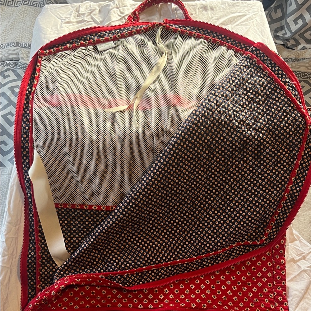 Red and Black Vera Bradley Patterned Garment Bag